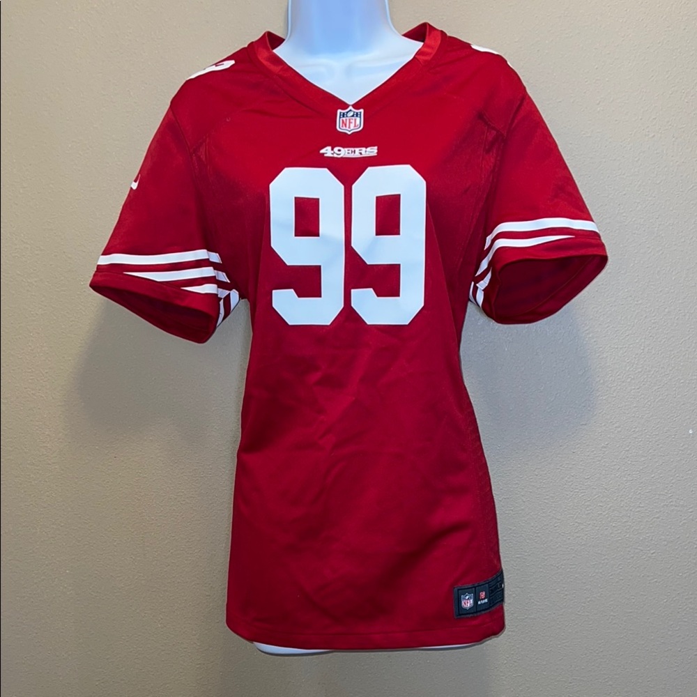 NFL Women’s Red and White Oversized Jersey Top San Francisco 49ers SZ XL
